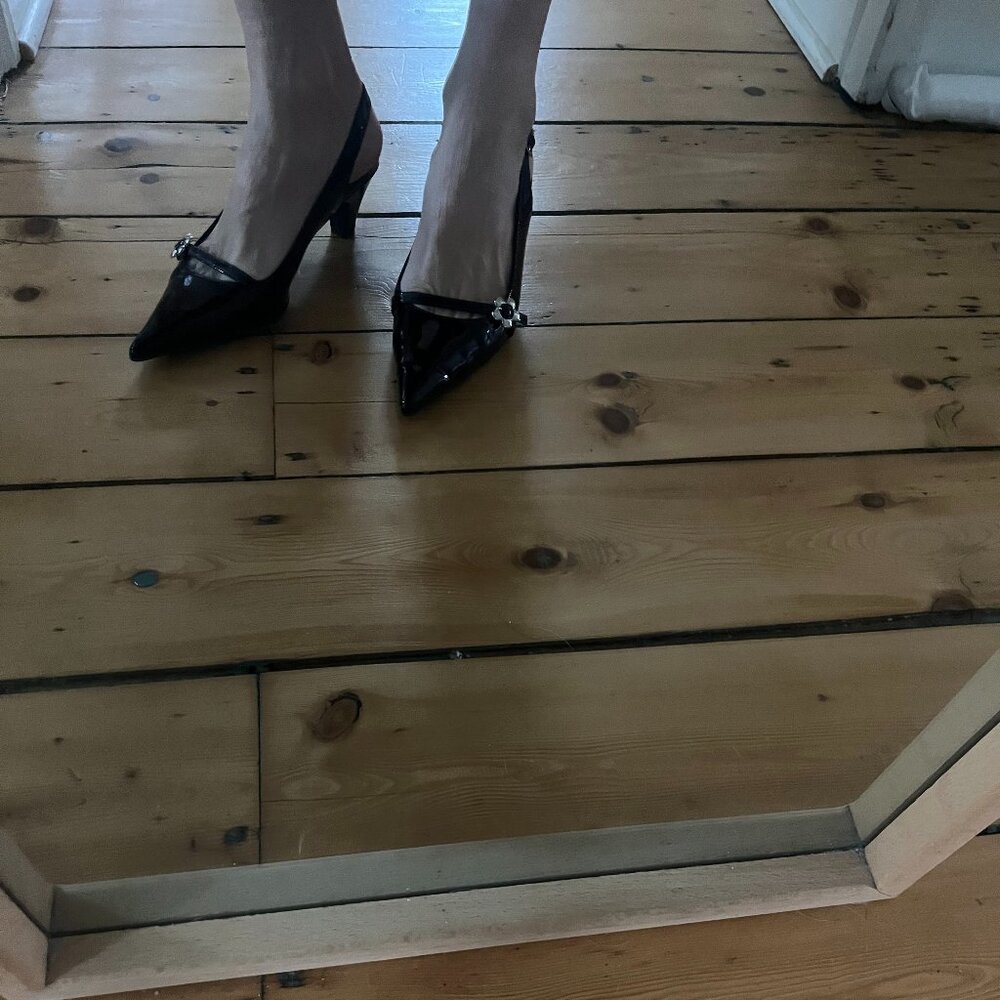 Lisa Says Gah Natalia Pointy Toe Heel - Dark Brown Size 7 - Picture 3 of 6
